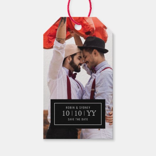 Fotobadge | De datum opslaan | Cadeau Label Cadeaulabel (Voorkant)