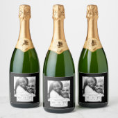 Fotobadge | De datum opslaan | ETIKET FLES | Zwart (Flessen)