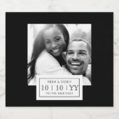 Fotobadge | De datum opslaan | ETIKET FLES | Zwart (Enkel label)