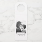 Fotobadge | De datum opslaan | Flesje Label | Wit (Voorkant)