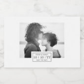 Fotobadge | De datum opslaan | Mini-label | Wit Sparkling Wijnetiket (Enkel label)