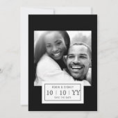 Fotobadge | De datum opslaan | Plat | Zwart Save The Date (Voorkant)