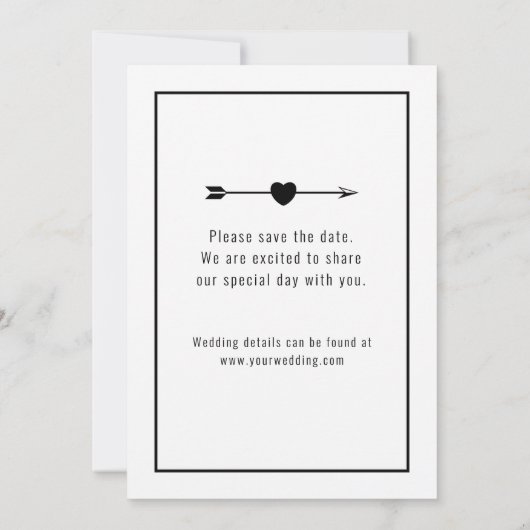 Fotobadge | De datum opslaan | Plat | Zwart Save The Date (Achterkant)