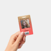 Fotobadge - Koraal en Gouden Glitters Badge (Handheld)