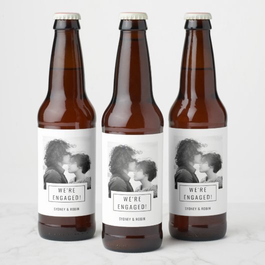 Fotobadge | VERLOVING | Bierlabel | Wit Bier Etiket (Flessen)