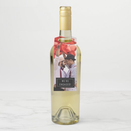 Fotobadge | VERLOVING | Bottle Hanger Label (Op fles)