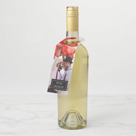 Fotobadge | VERLOVING | Bottle Hanger Label (Schuin)