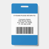 Fotobadge - Zwart en Blauw Badge (Achterkant)