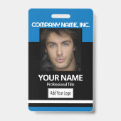Fotobadge - Zwart en Blauw Badge (Voorzijde)