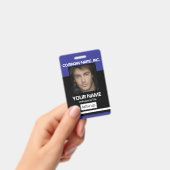 Fotobadge - Zwart en Donkerblauw Badge (Handheld)