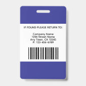 Fotobadge - Zwart en Donkerblauw Badge (Achterkant)