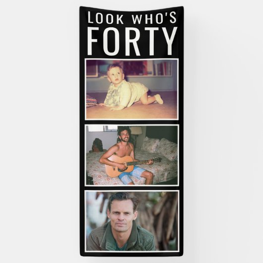 Fotobanner 40e verjaardag spandoek (Verticaal)