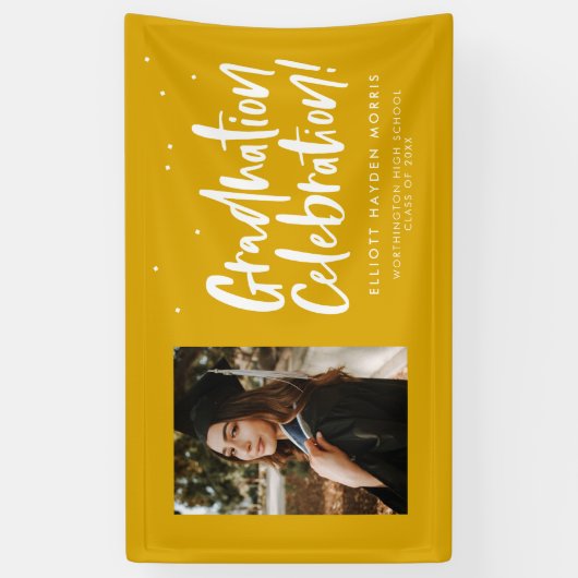 Fotobanner gele van Graduparty Spandoek (Verticaal)