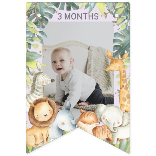 Fotobanner voor oerwouden voor 1 verjaardag vlaggetjes (Tweede vlag)