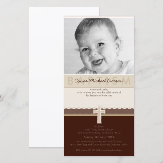 FOTOBAPTISCHE INVITATIES : zuiver 7 (Voorkant / Achterkant)