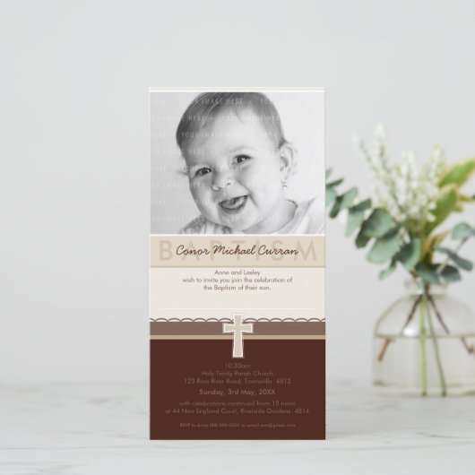 FOTOBAPTISCHE INVITATIES : zuiver 7 (Staand voorkant)