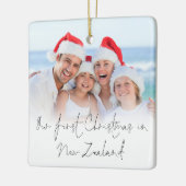 Fotobedekking 1-kerst Nieuw-Zeelands jaar Keramisch Ornament (Links)