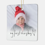 Fotobedekking Baby Eerste kerstnaam Geboortedatum Keramisch Ornament (Links)