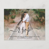 Fotobedekking Eenvoudig legant script bruiloft RSV Uitnodiging Briefkaart (Voorkant)