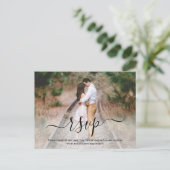 Fotobedekking Eenvoudig legant script bruiloft RSV Uitnodiging Briefkaart (Staand voorkant)