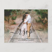 Fotobedekking Eenvoudig legant script bruiloft RSV Uitnodiging Briefkaart (Voorkant)