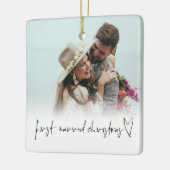 Fotobedekking Eerste gehuwde kerstnamenjaar Keramisch Ornament (Links)