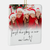 Fotobedekking Eerste Kerstmis Nieuw Thuisnaamjaar Keramisch Ornament (Rechts)