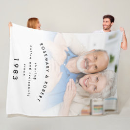 Fotobedekking - Koffiecroissants, jaarnamen Fleece Deken