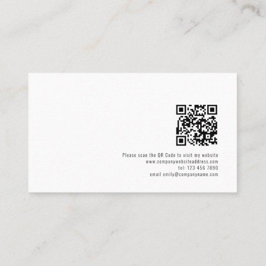 Fotobedekking Logo QR Code Newborn Fotograaf Visitekaartje (Achterkant)