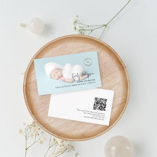 Fotobedekking Logo QR Code Newborn Fotograaf Visitekaartje