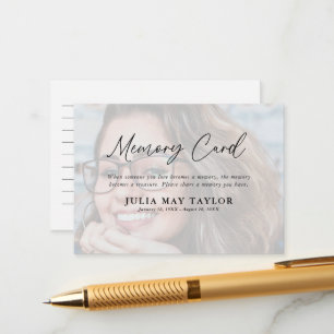 Fotobedekking Memorial Funeral Memory Informatiekaartje