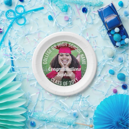 Fotobedekking - Modern Gefeliciteerd Afstuderen Papieren Bordje (Feest)