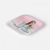 Fotobedekking Naam Datum Manuscript Sweet Sixteen Papieren Bordje (Gebogen)