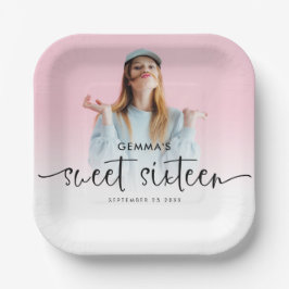 Fotobedekking Naam Datum Manuscript Sweet Sixteen Papieren Bordje