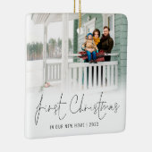 Fotobedekking Naam Jaar Eerste Kerstmis Nieuw star Keramisch Ornament (Rechts)