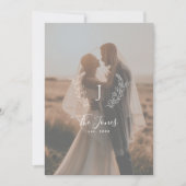 Fotobedekking newlyweds name monogramme elegant feestdagenkaart (Voorkant)