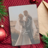 Fotobedekking newlyweds name monogramme elegant feestdagenkaart