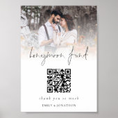 Fotobedekking Qr Code Honeymoon Fund Weddenschap Poster (Voorkant)