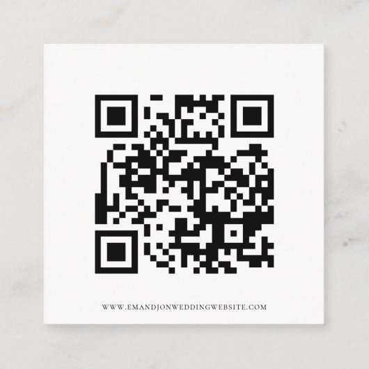 Fotobedekking QR Code Weddenschap RSVP Informatiekaartje (Achterkant)