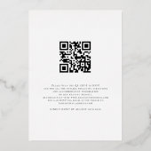 Fotobedekking Voeg Gastnaam QR Code Echte bruiloft Folie Uitnodiging (Achterkant)