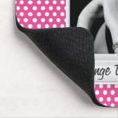 fotobeeld op witte en roze polkadot muismat (Hoek)