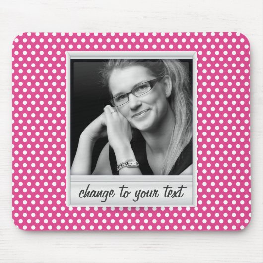 fotobeeld op witte en roze polkadot muismat (Voorkant)