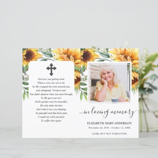 Fotobegrafenisprogramma voor zonnebloemen Waterver (Staand voorkant)