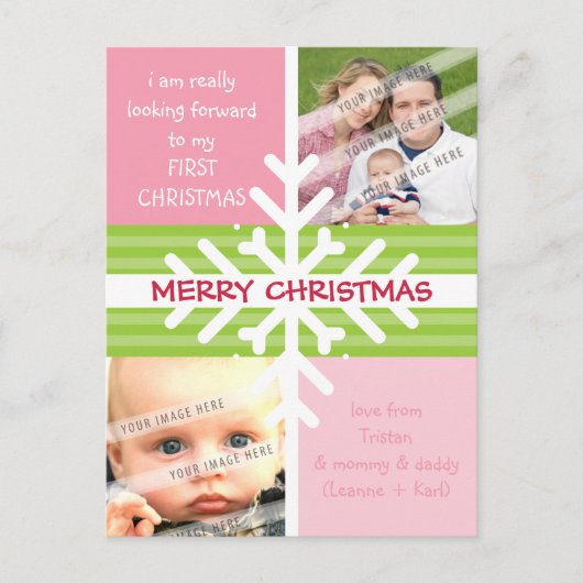 FOTOBEGROETINGSANSICHTKAART :: sneeuwvlok dissecti Feestdagenkaart (Voorkant)