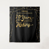 Fotobehang 70ste verjaardag zwart en goud wandkleed (Voorkant)