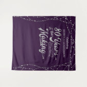 Fotobehang 80e verjaardag paars zilver wandkleed (Voorkant (horizontaal))