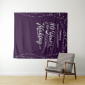 Fotobehang 80e verjaardag paars zilver wandkleed (In Situ (horizontaal))