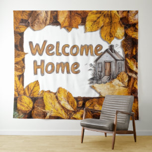 Fotobehang Herfst Boerderij Welkom Thuis Banners Wandkleed