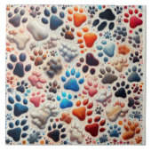 Fotobehang Hondenpootafdruk met passie Tegeltje (Voorkant)