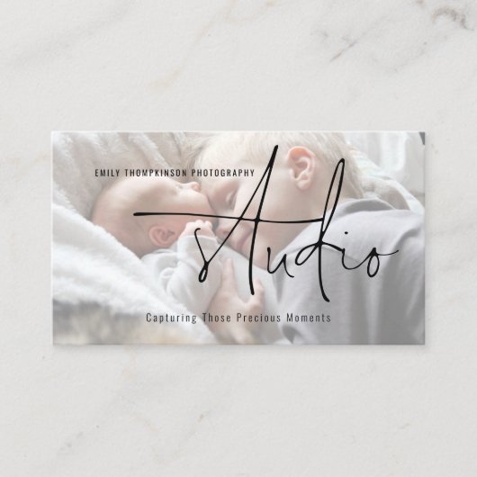 Fotobekleding Logo QR-code Fotografie Studio Visitekaartje (Voorkant)